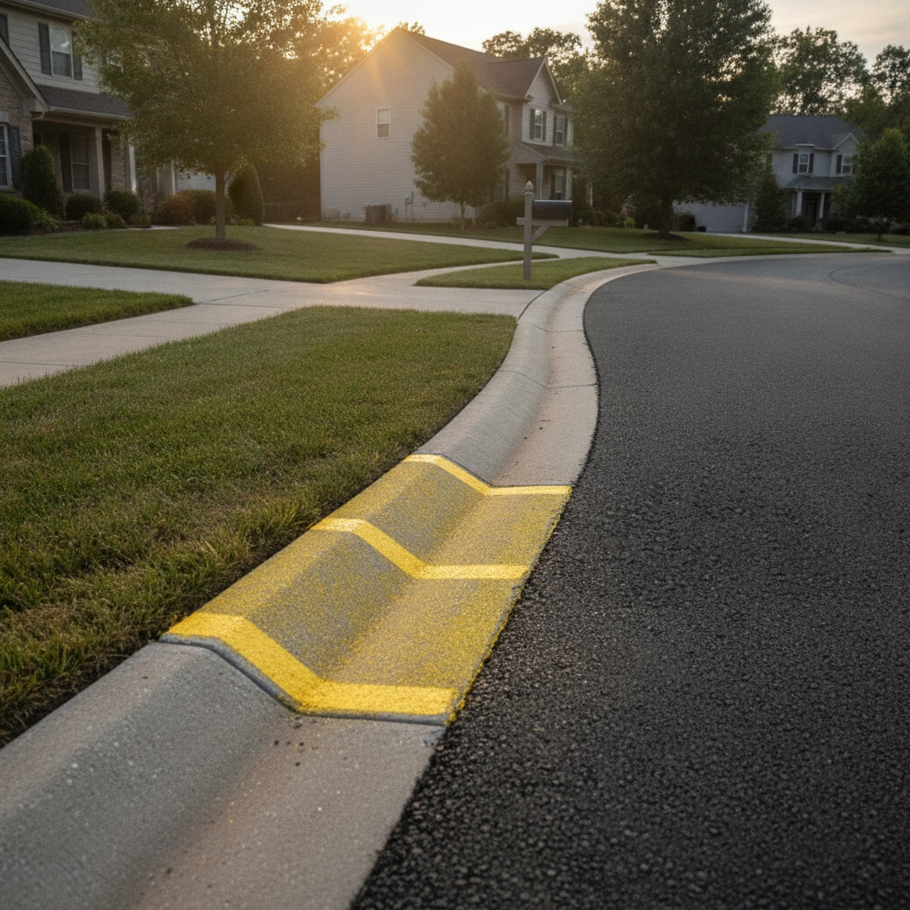 Driveway Curb Marking -  no people