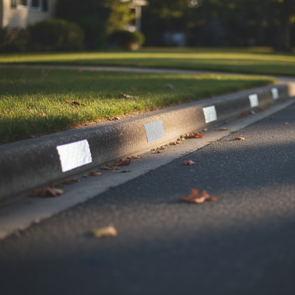Reflective Curb Numbers -  no people