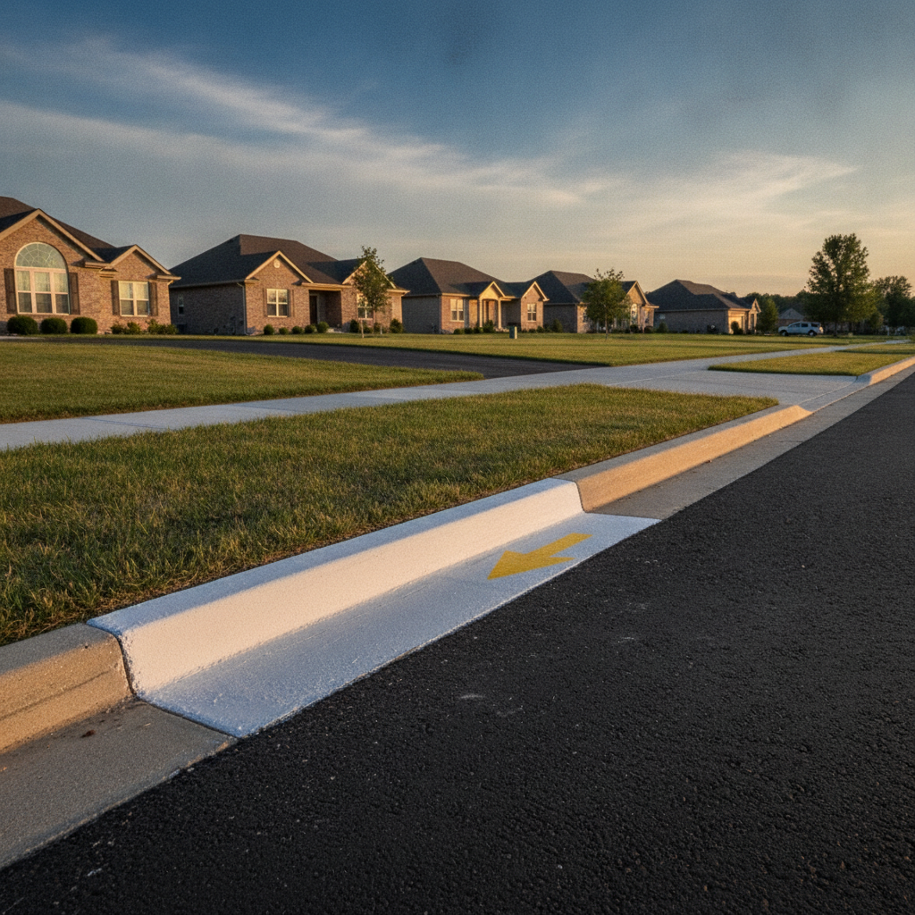 Driveway Curb Marking -  no people